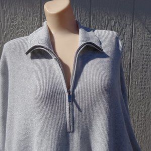 NWT Tommy Bahama OVERSIZED Gray Silver Poncho Boxy Zip Sweater $118 Plus…